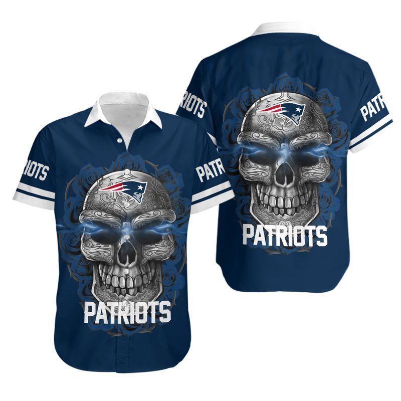 New England Patriots Sugar Skull Hawaiian Shirt