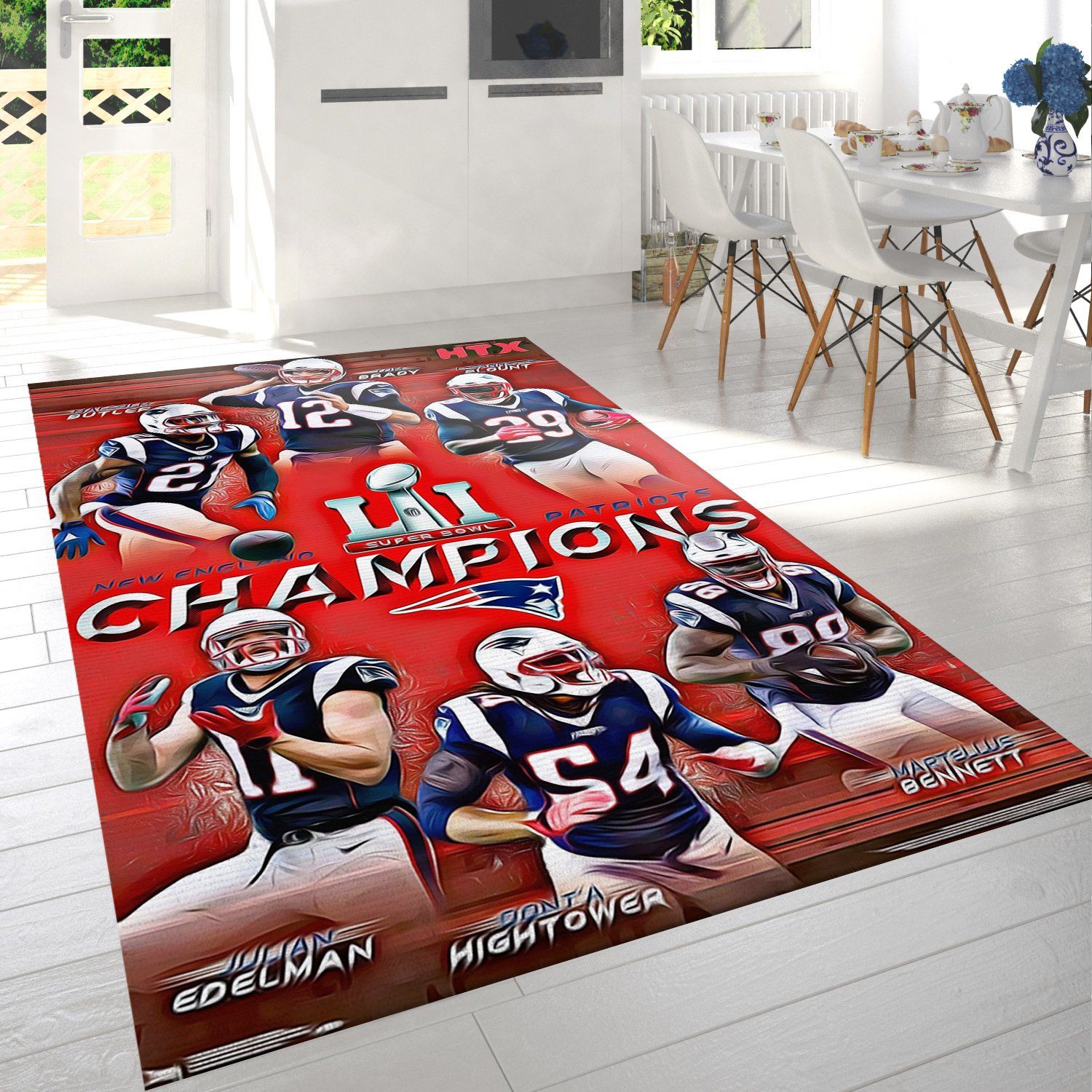 New England Patriots Super Bowl Rectangle Rug – Custom Size And Printing