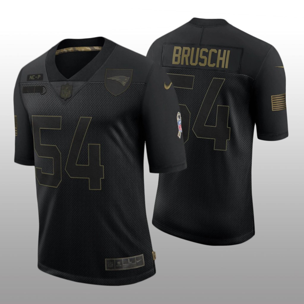 New England Patriots Tedy Bruschi Black Limited Jersey 2020 Salute to Service - Men's