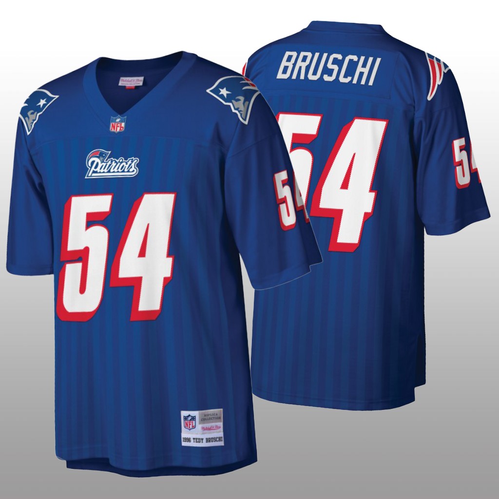 New England Patriots Tedy Bruschi Royal Vintage Jersey - Men's