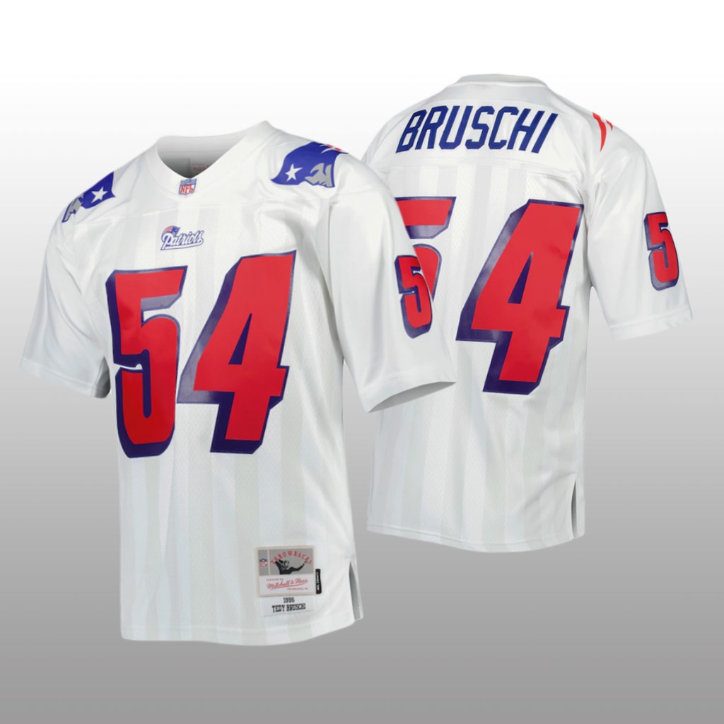 New England Patriots Tedy Bruschi White 1996 Legacy - Men's