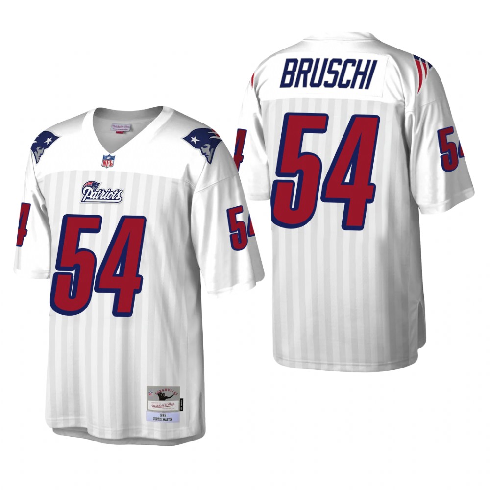 New England Patriots Tedy Bruschi White Retired Player 1995 Legacy - Men's