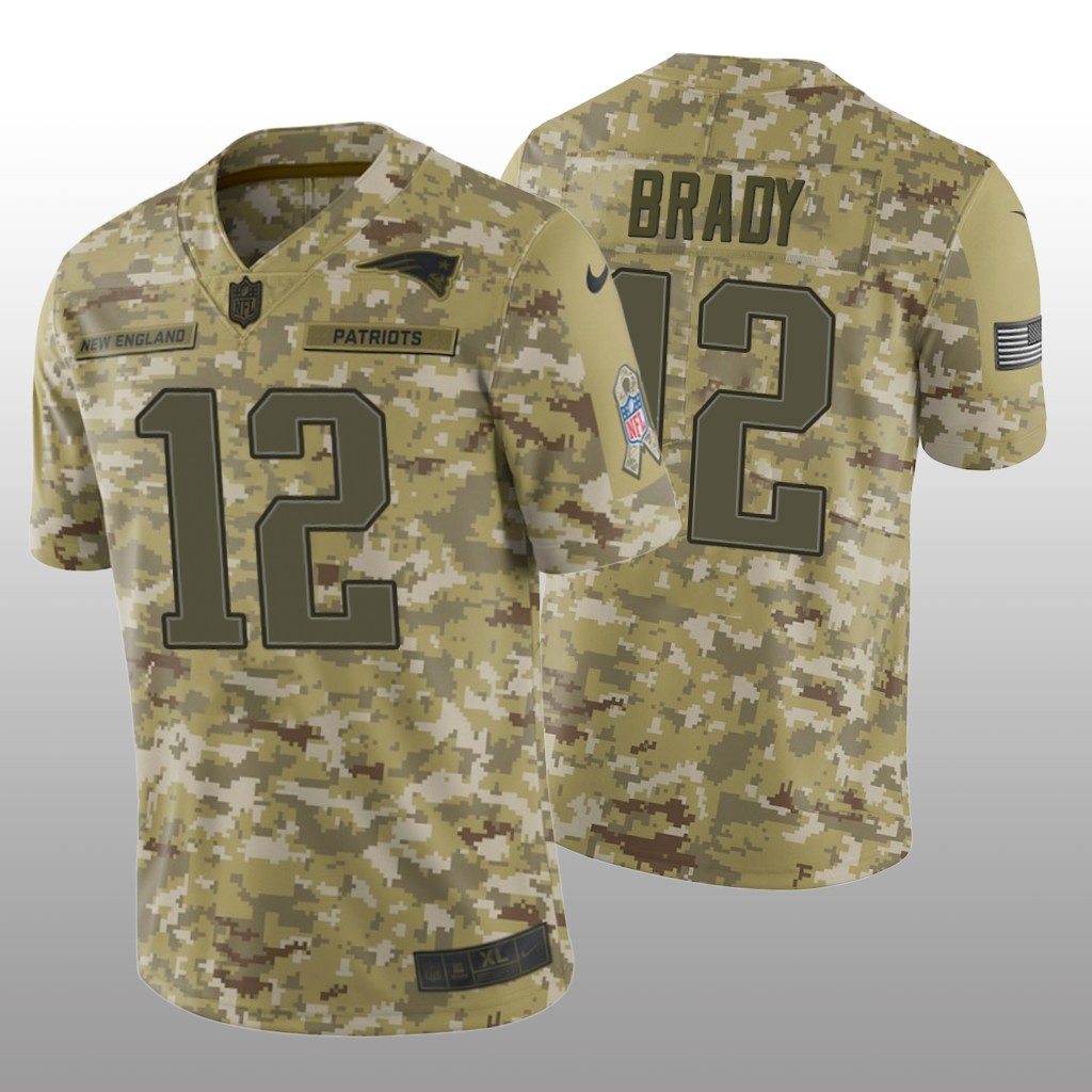 New England Patriots Tom Brady #12 Salute to Service Limited Jersey - Camo