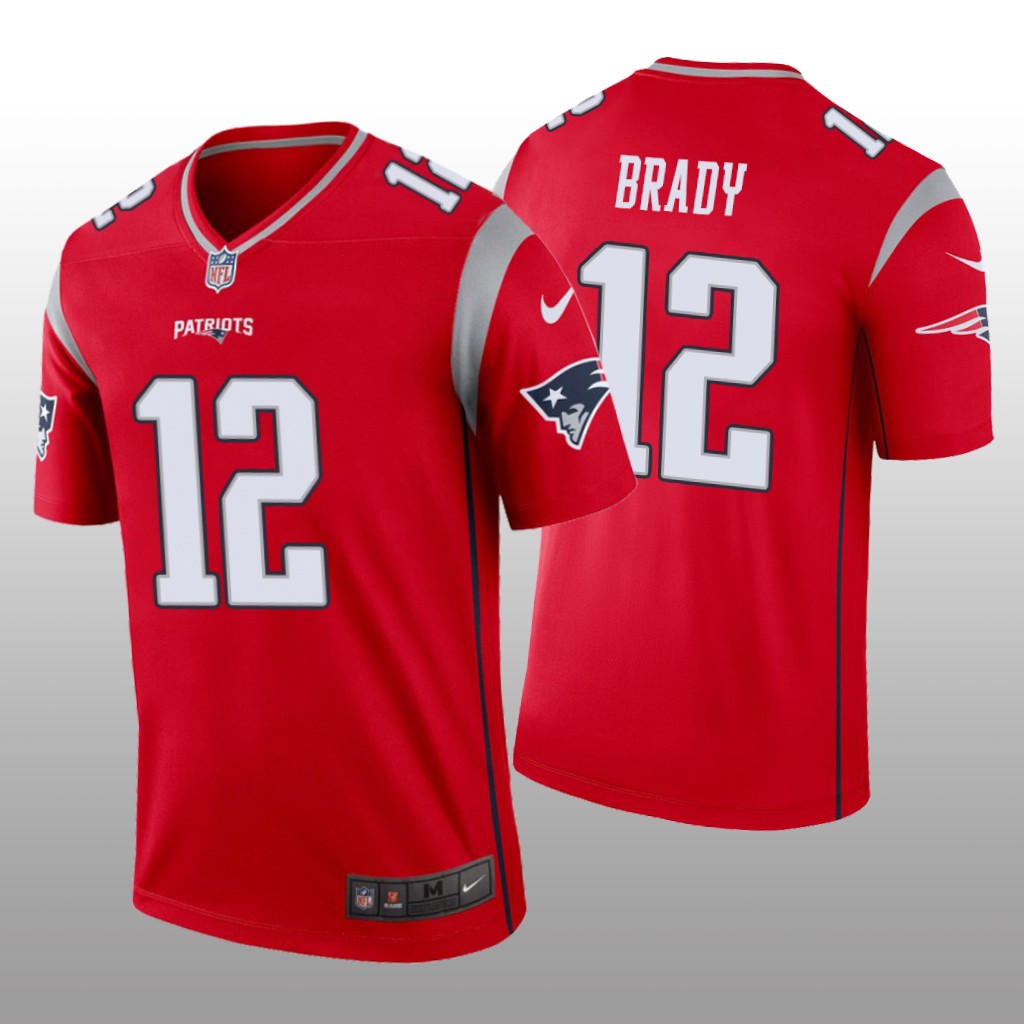 New England Patriots Tom Brady Red Jersey Inverted Legend - Men's