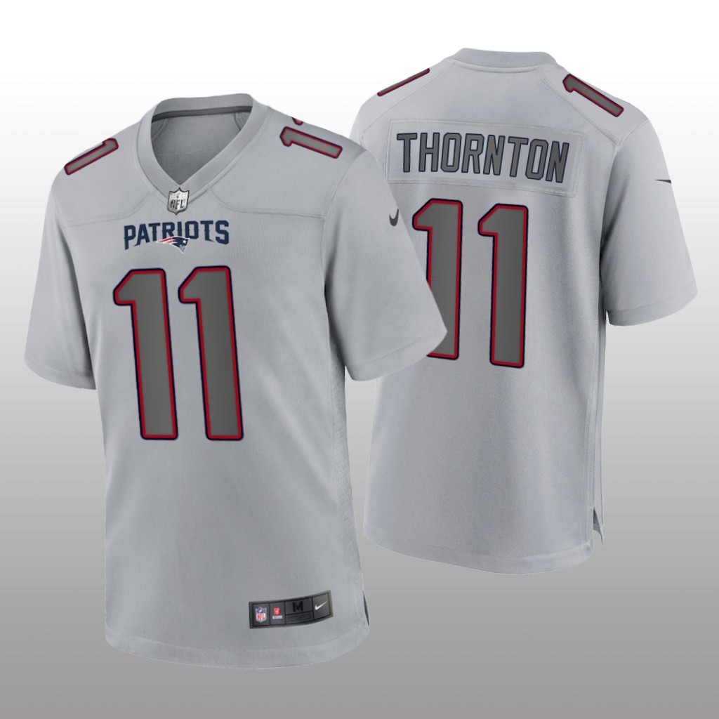 New England Patriots Tyquan Thornton Gray Jersey Atmosphere Fashion Game - Men's