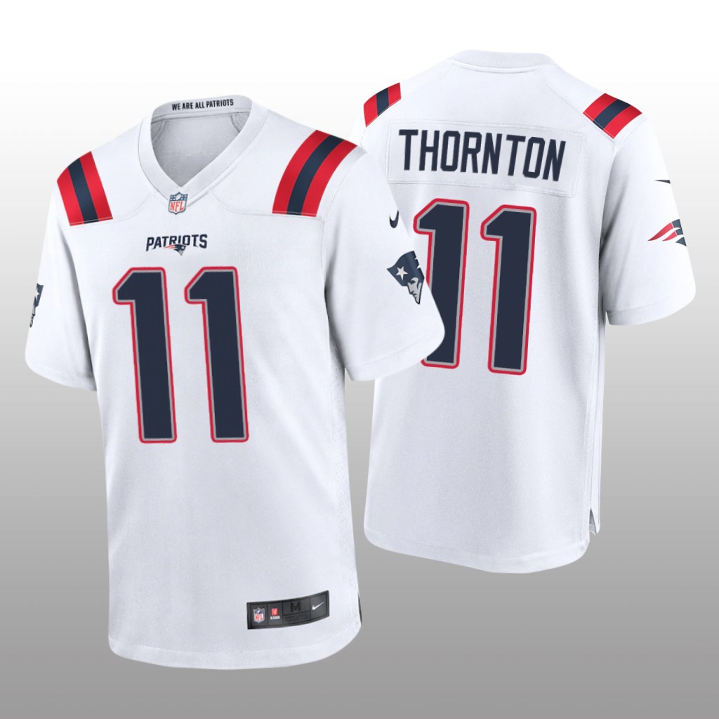 New England Patriots Tyquan Thornton White Jersey Game - Men's