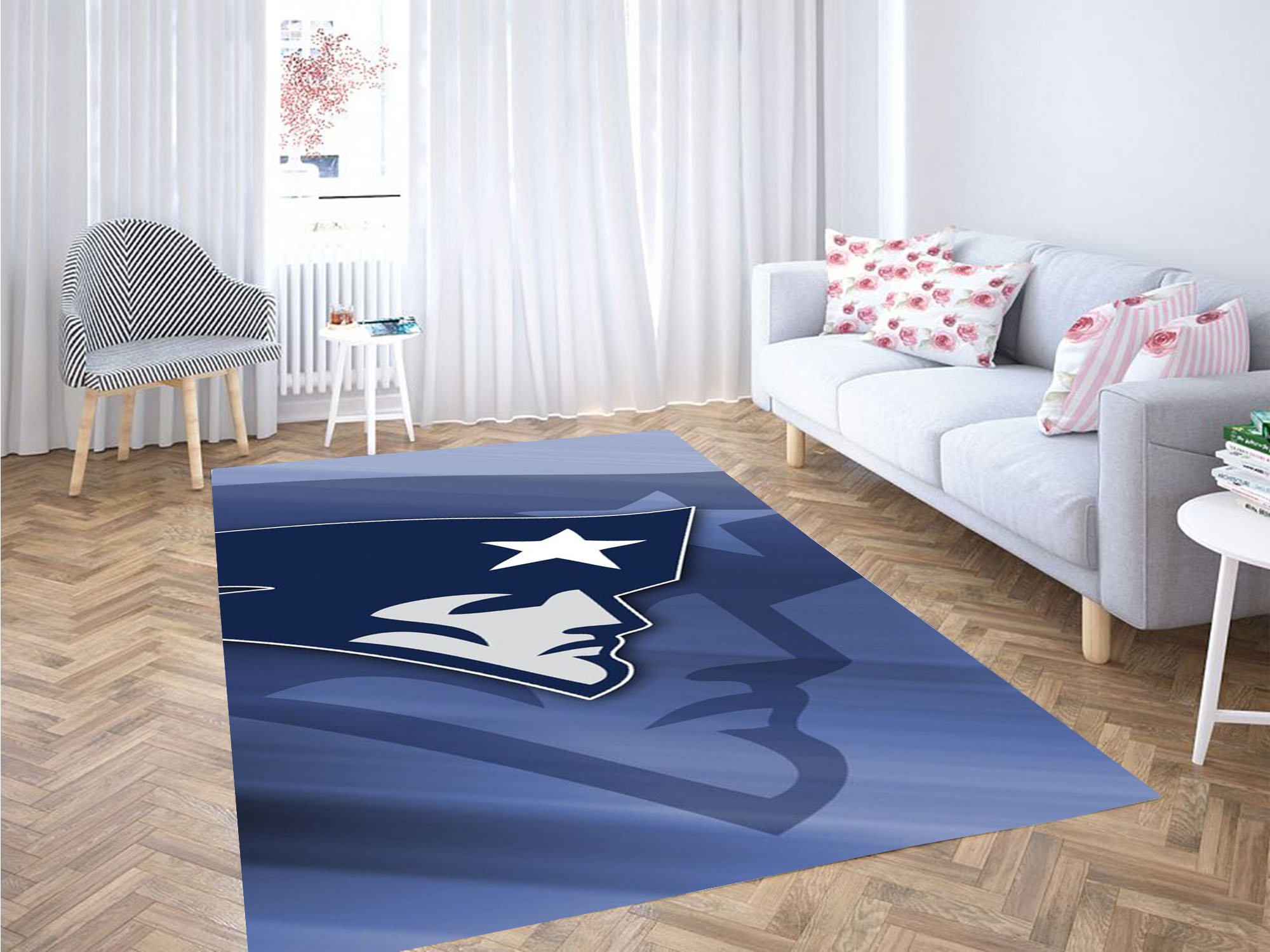 New England Patriots Wallpaper Carpet Rectangle Rug