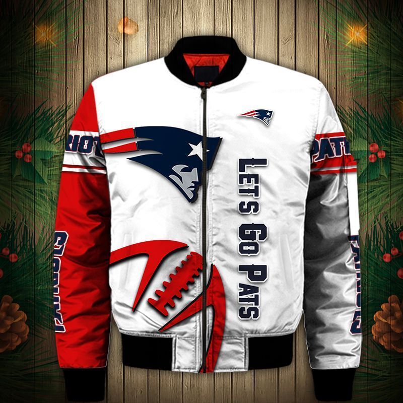 New England Patriots White 3d Printed Unisex Bomber Jacket