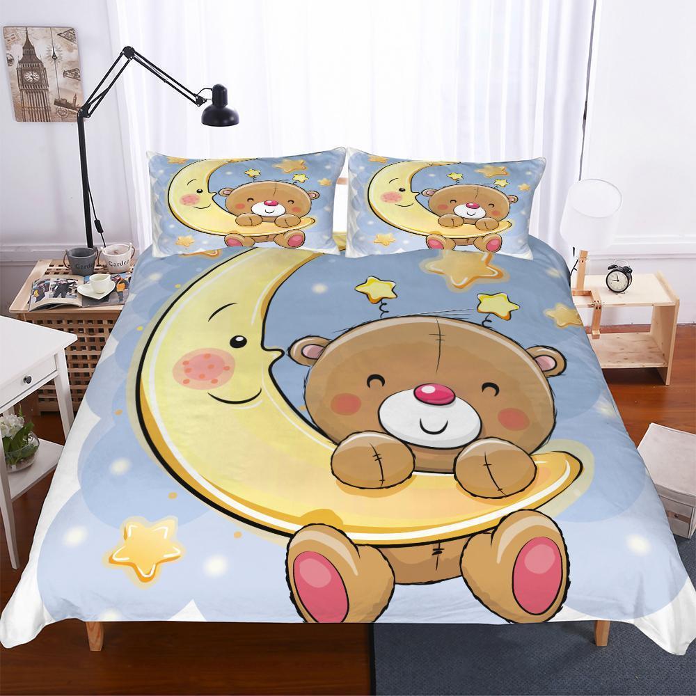 New Household Items Teddy Bear Theme Digital Printing3D Customized Duvet Cover Bedding Set