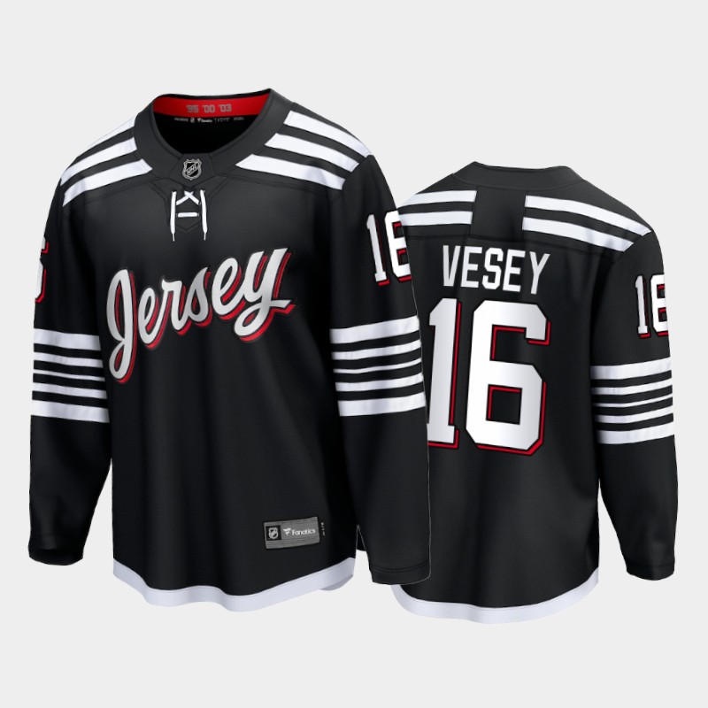 New Jersey Devils #16 Jimmy Vesey Black 2022 Alternate Premier Jersey