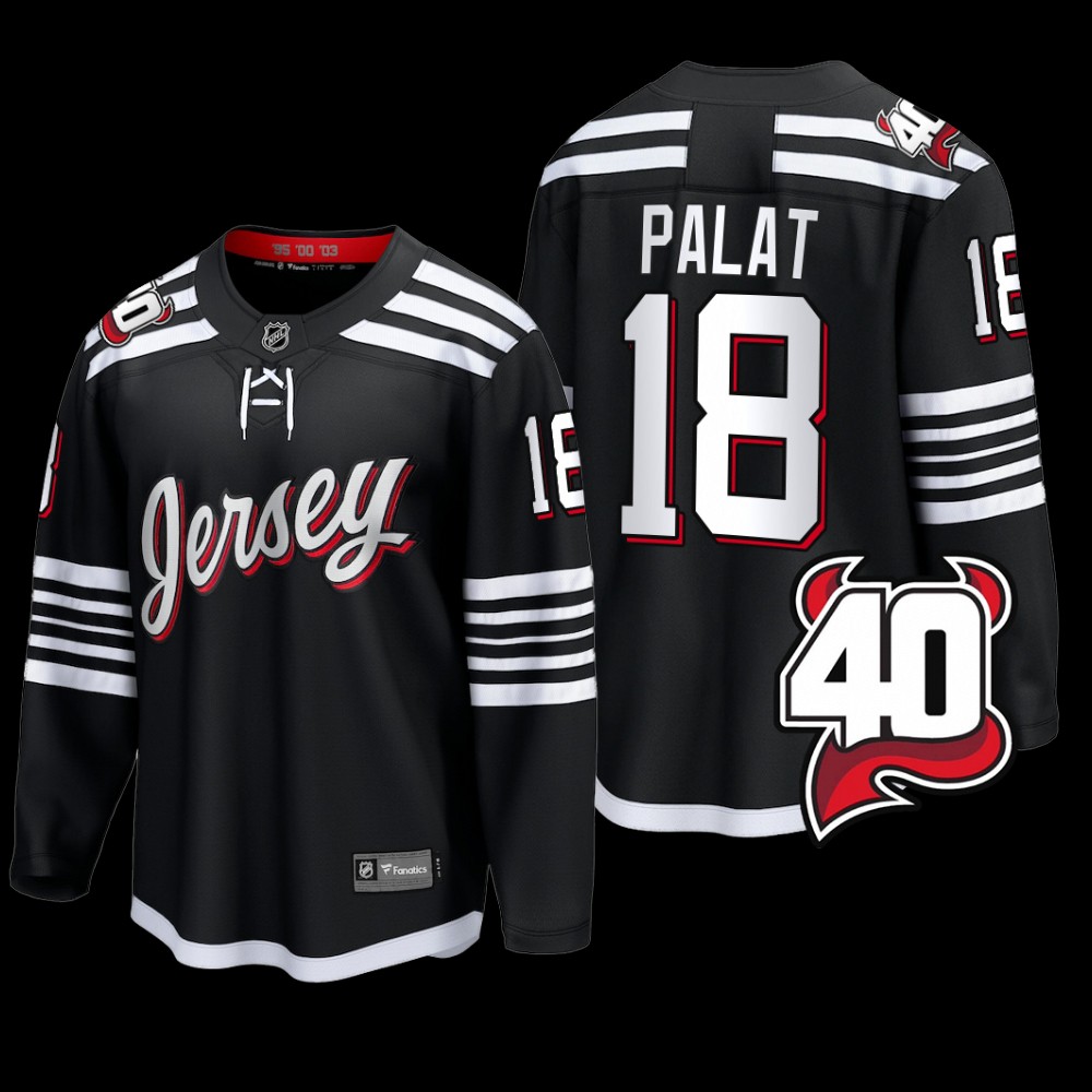 New Jersey Devils #18 Ondrej Palat Black 2022 Alternate Breakaway Player Jersey
