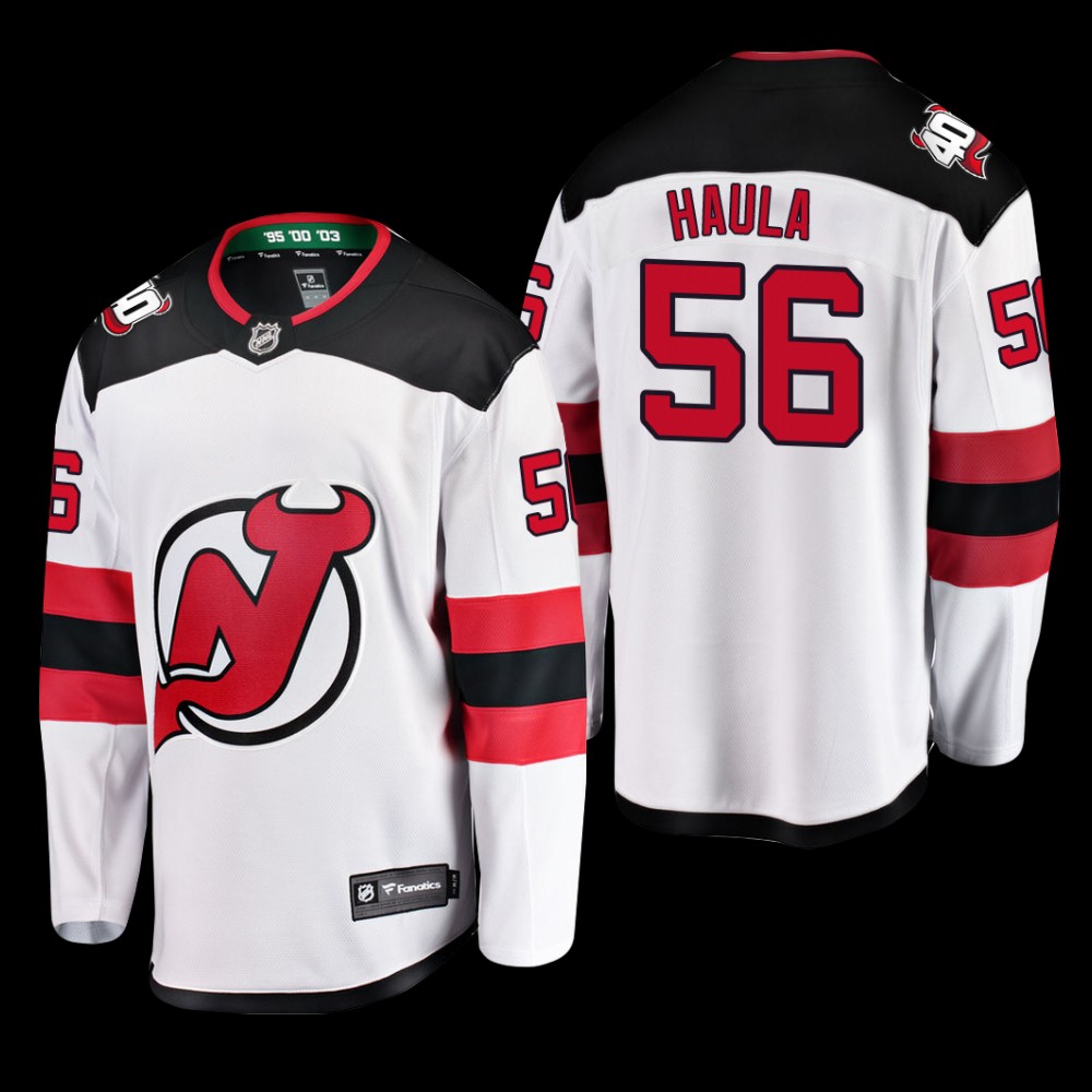 New Jersey Devils #56 Erik Haula White 2022 Away Breakaway Player Jersey