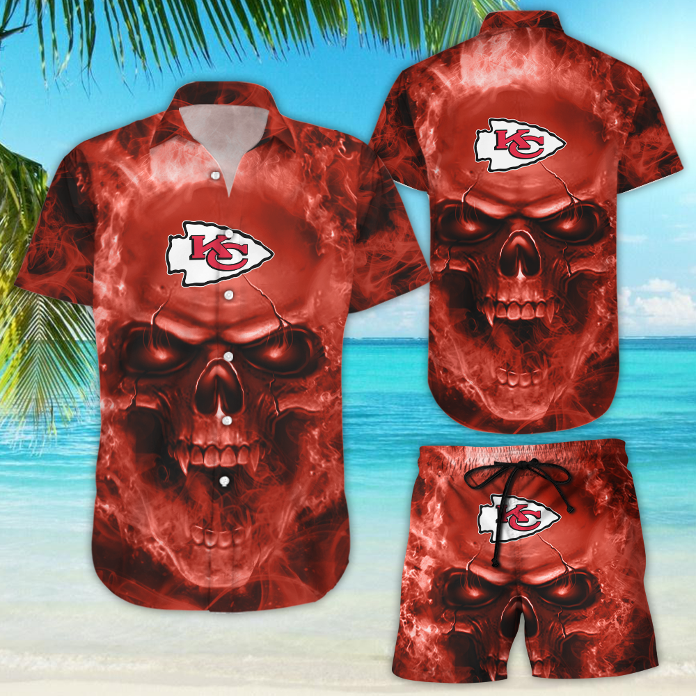 New Jersey Devils Nhl Fan Skull Hawaiian Shirt