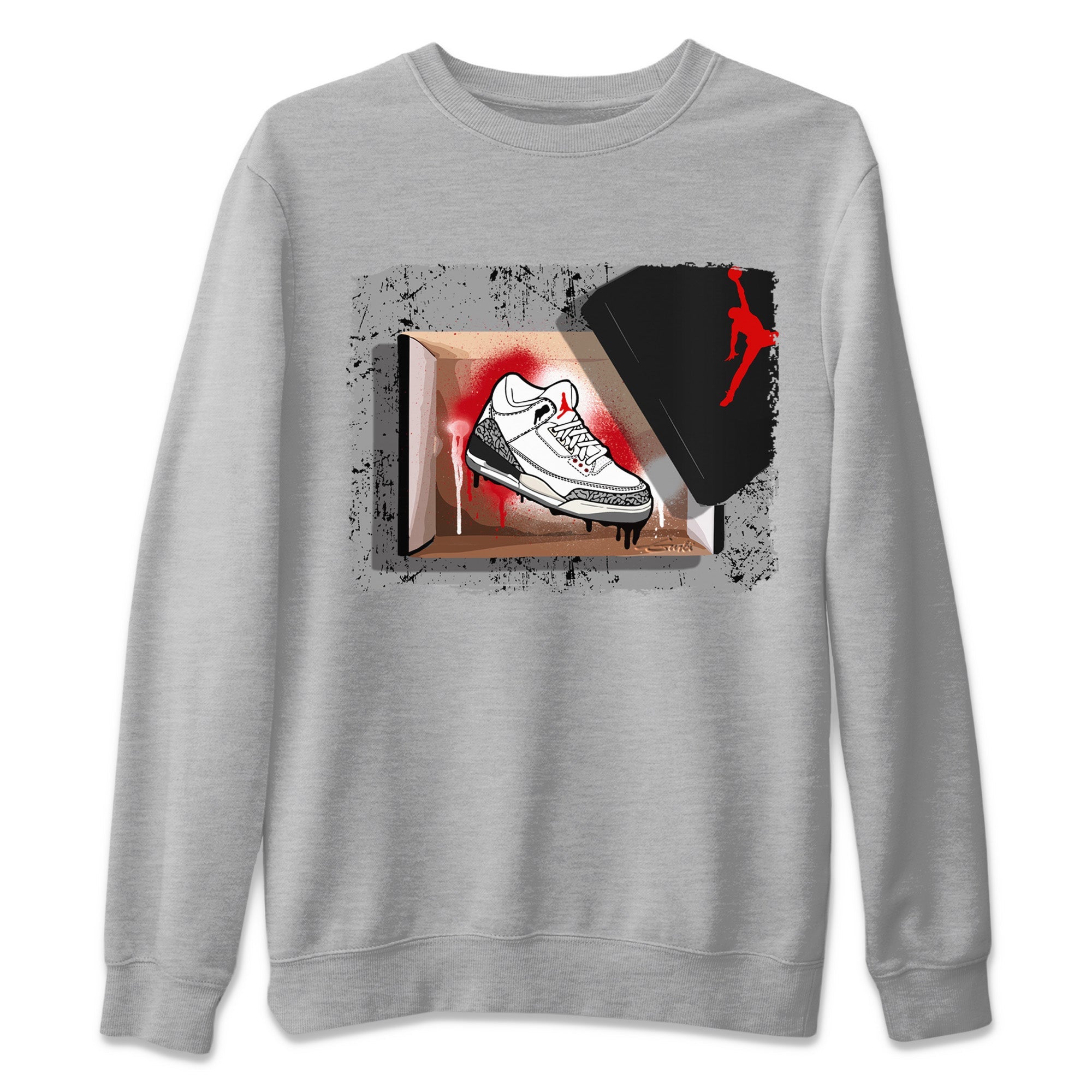 New Kicks Unisex Sweater – Air Jordan 3 White Cement, Sneakers Matching Sweater