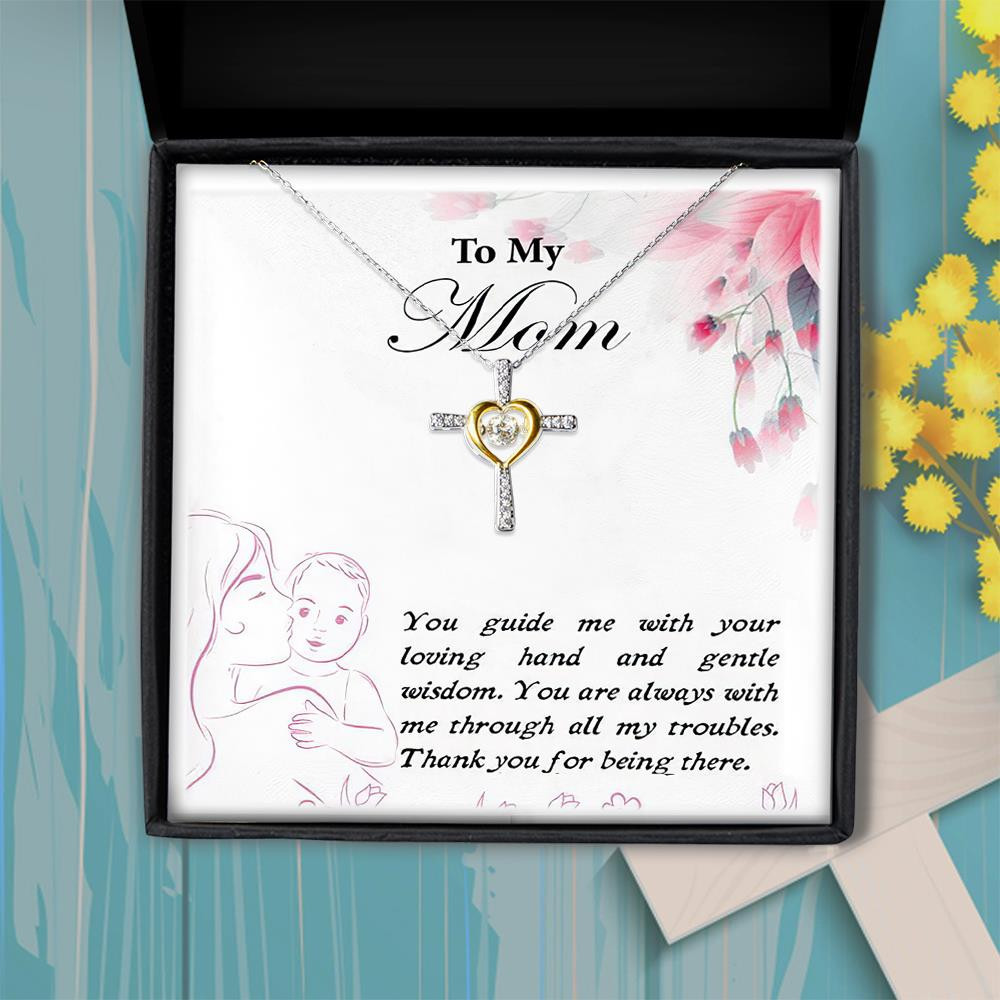 New Mom Gift For Mom I Love You Forever Cross Dancing Necklace