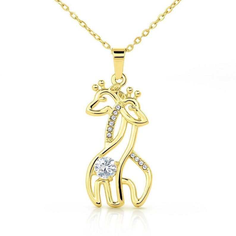 New Mom Giraffe Love Necklace Pregnancy New Mom Gift, First Time Mom Necklace New Mommy Gift, Mom To Be Necklace New Mom Gift Jewelry,