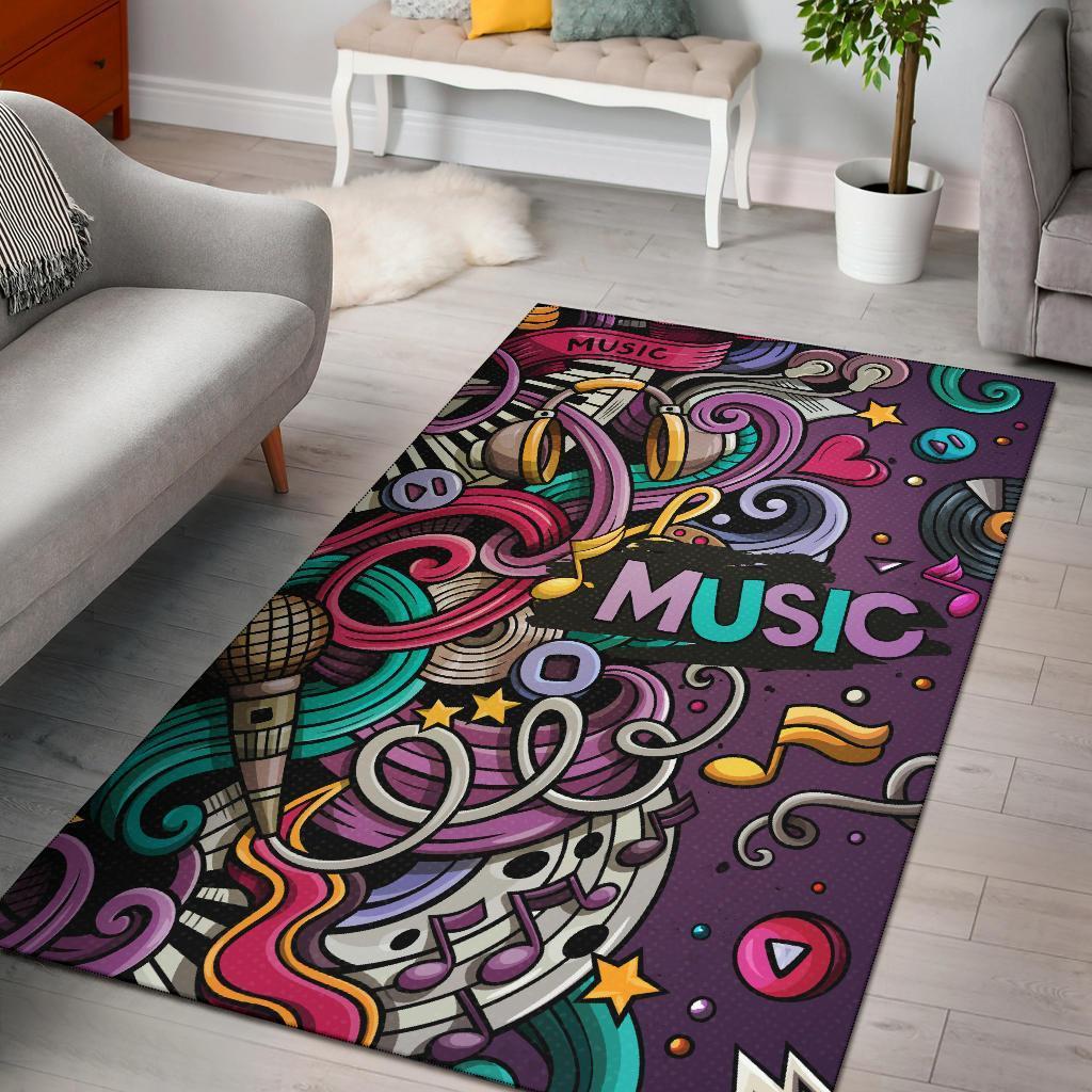 New Music Art Area Rectangle Rug