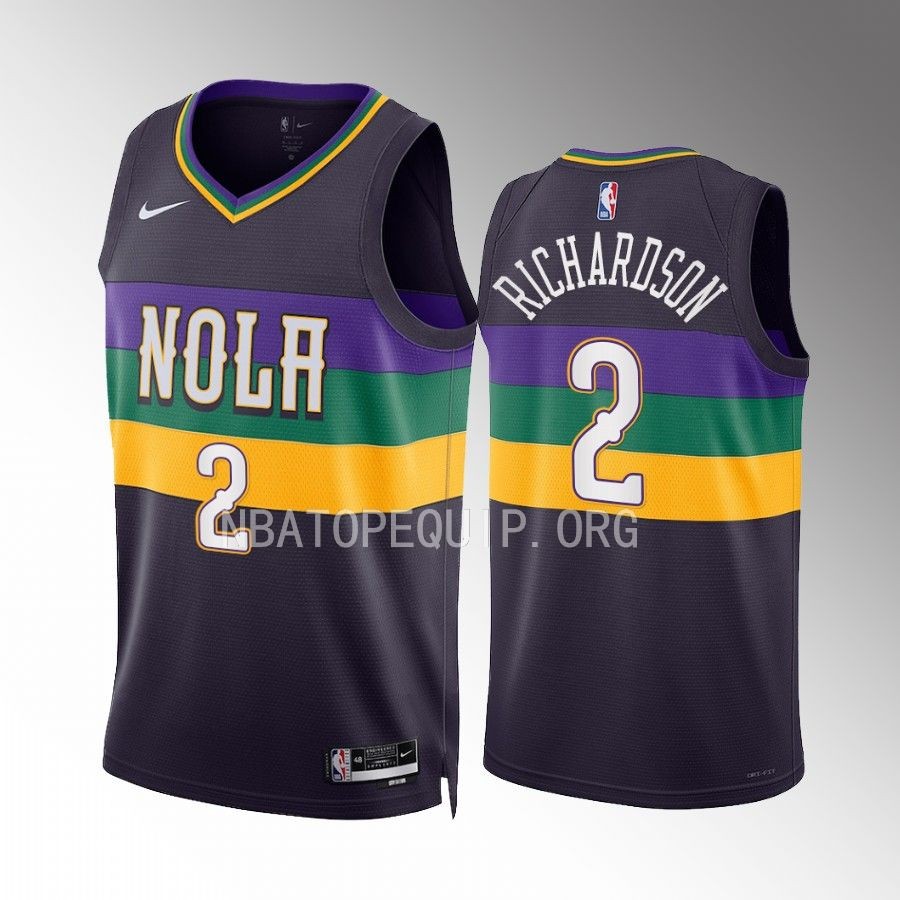 New Orleans Pelicans Josh Richardson 2022-23 City Edition Navy #2 Jersey Swingman