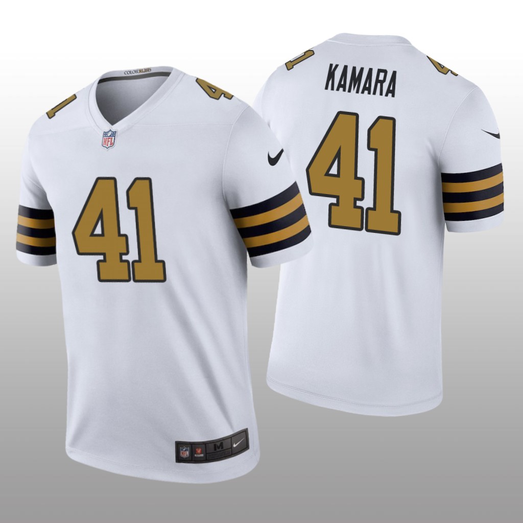 New Orleans Saints #41 Alvin Kamara White legend color rush Jersey - Men's