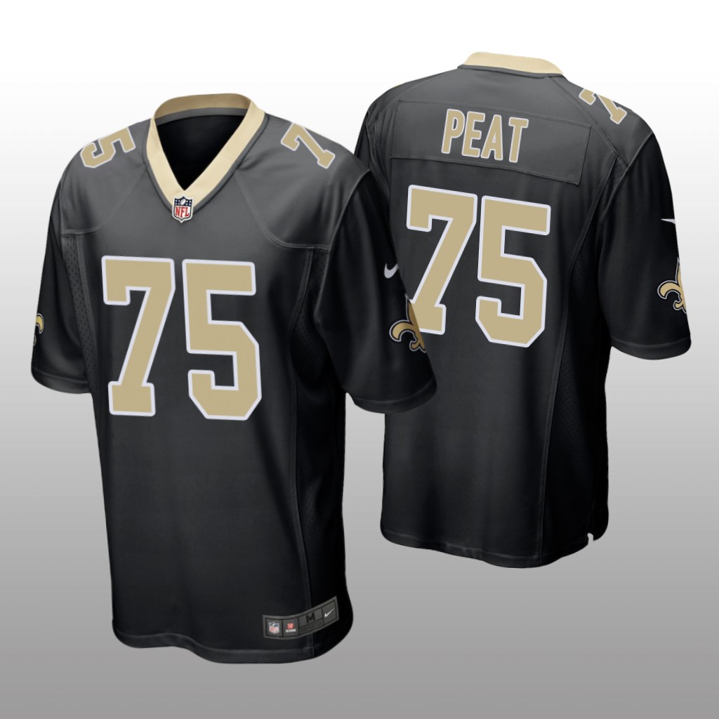 New Orleans Saints #75 Black Men's Andrus Peat Game Jersey
