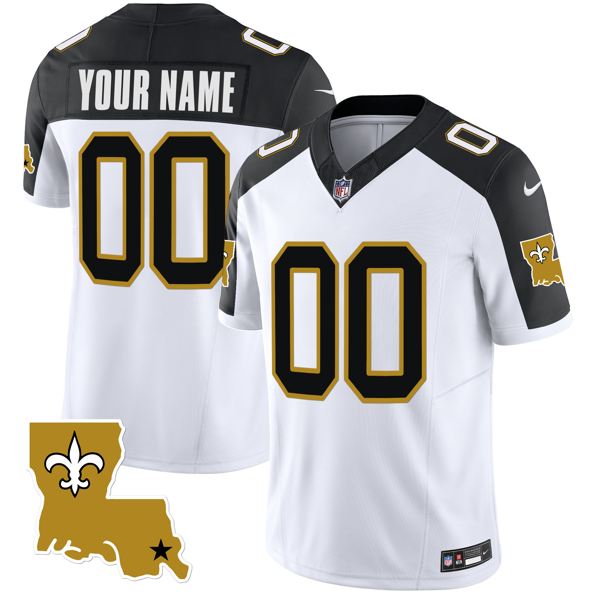 New Orleans Saints 1987 Legacy Vapor Custom Inverted Jersey - All Stitched 