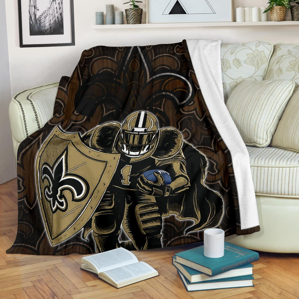 New Orleans Saints American Football Marquez Callaway 1 With Shield Saints Doodle Fleece Blankets