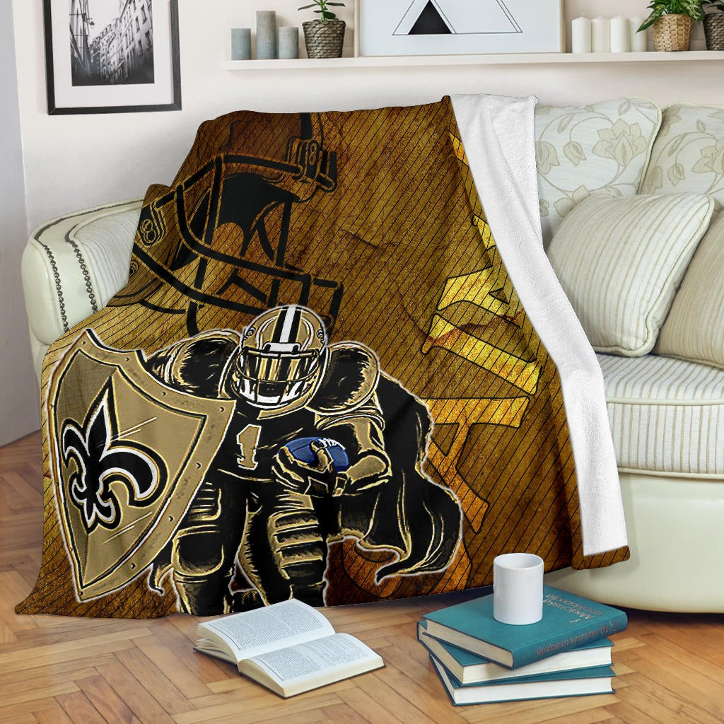 New Orleans Saints American Football Marquez Callaway 1 With Shield Vintage Style Fleece Blankets