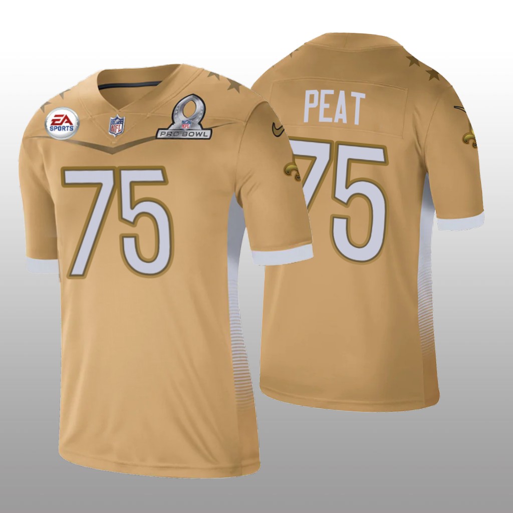 New Orleans Saints Andrus Peat Gold Jersey 2021 NFC Pro Bowl Game - Men's