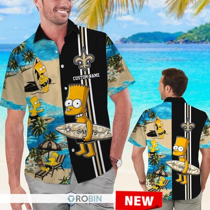 New Orleans Saints Bart Simpson Hawaiian Shirt