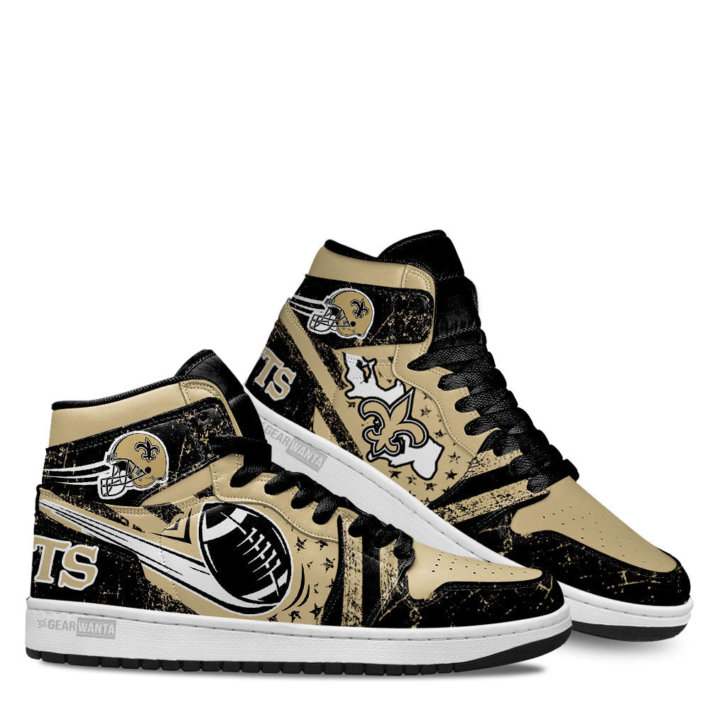 New Orleans Saints Football Team J1 Shoes For Fans Sneakers, Air Jordan Hightop