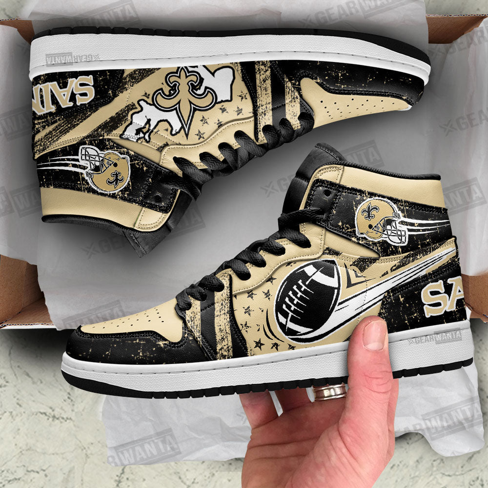 New Orleans Saints Football Team J1 Shoes For Fans Sneakers, Air Jordan Hightop