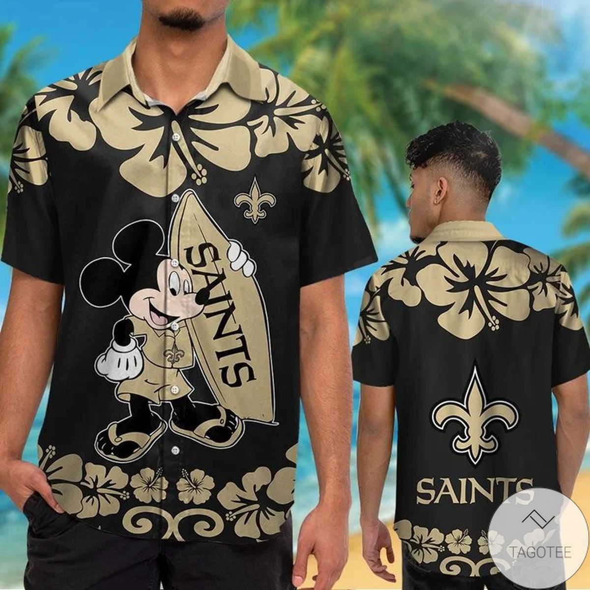 New Orleans Saints Mickey Mouse Hawaiian Shirt