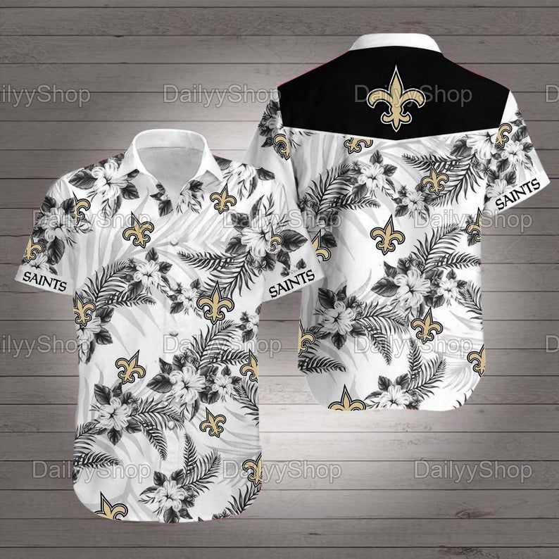 New Orleans Saints Nashville Tennessee Hawaii Floral Hawaiian Shirt