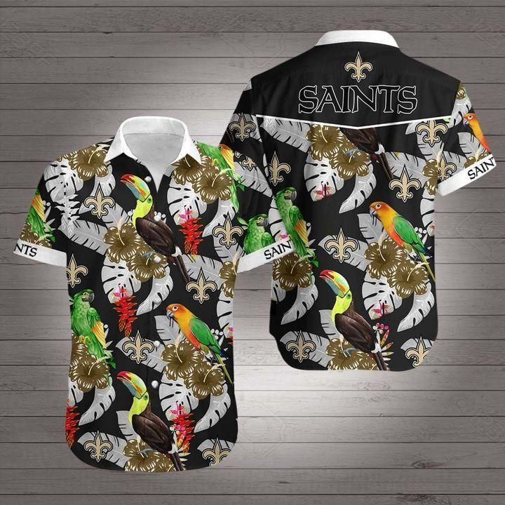 New Orleans Saints Nfl Floral Hawaiian Shirt