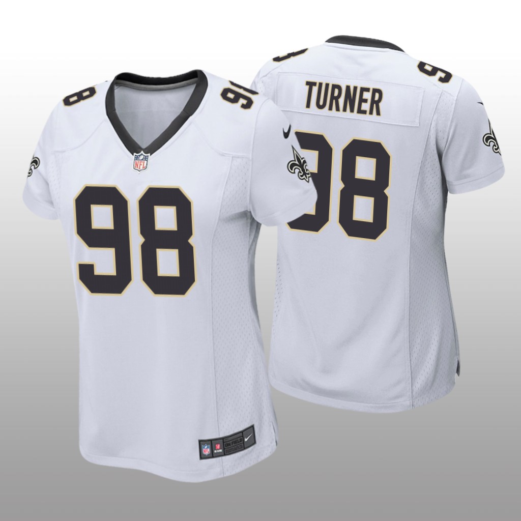 New Orleans Saints Payton Turner White Jersey Game - Women's