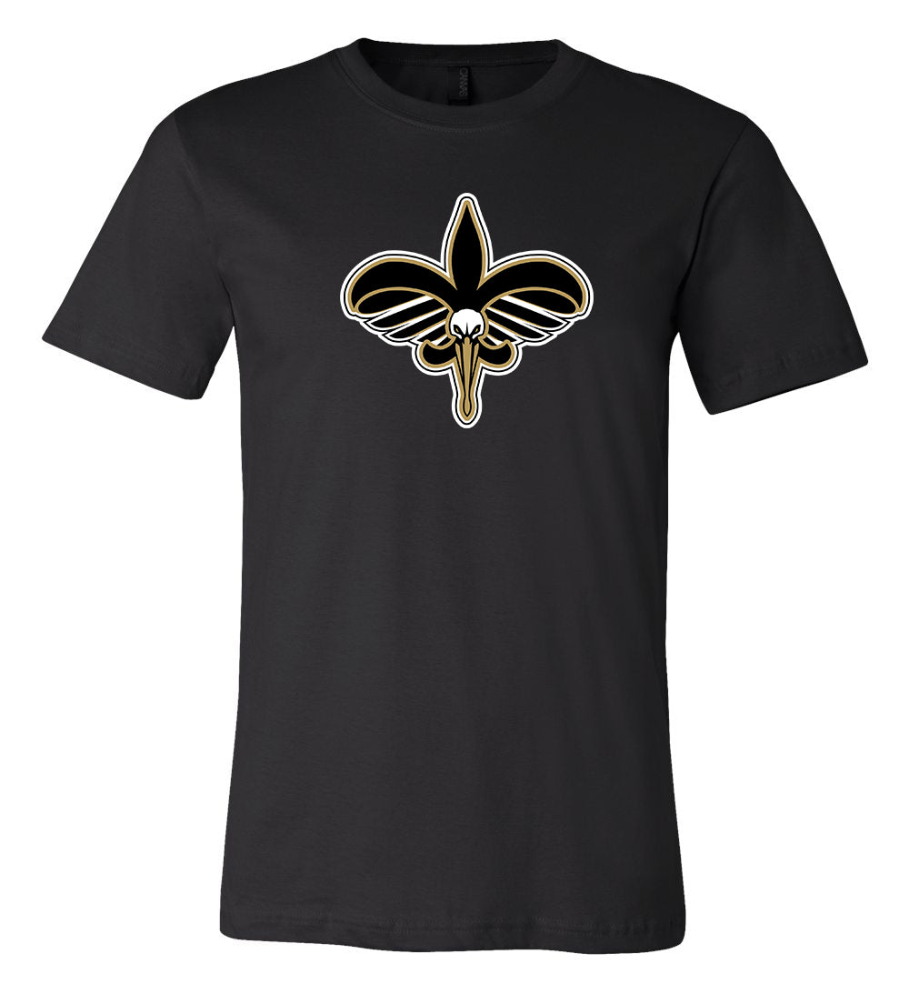 New Orleans Saints Pelicans Mash Up Logo T-Shirt 6 Sizes Xl!!