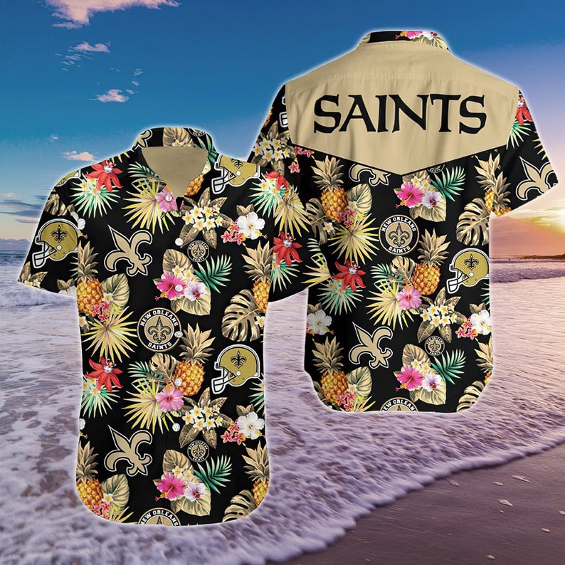 New Orleans Saints Pinneapple Hawaiian Shirt