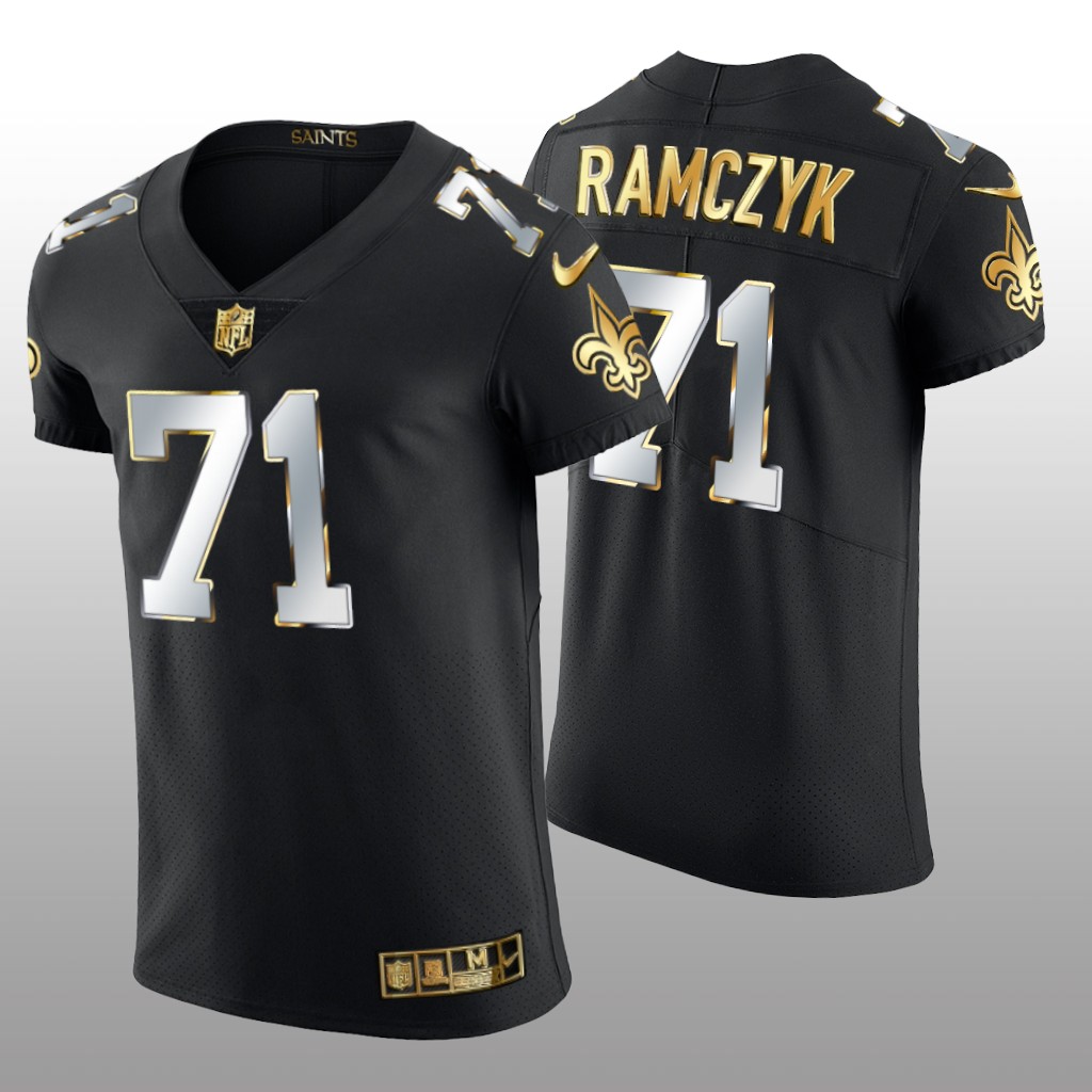 New Orleans Saints Ryan Ramczyk Black Elite Jersey Golden Edition Men's
