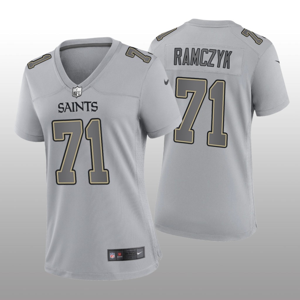 New Orleans Saints Ryan Ramczyk Gray Jersey Atmosphere Fashion Game - Women's