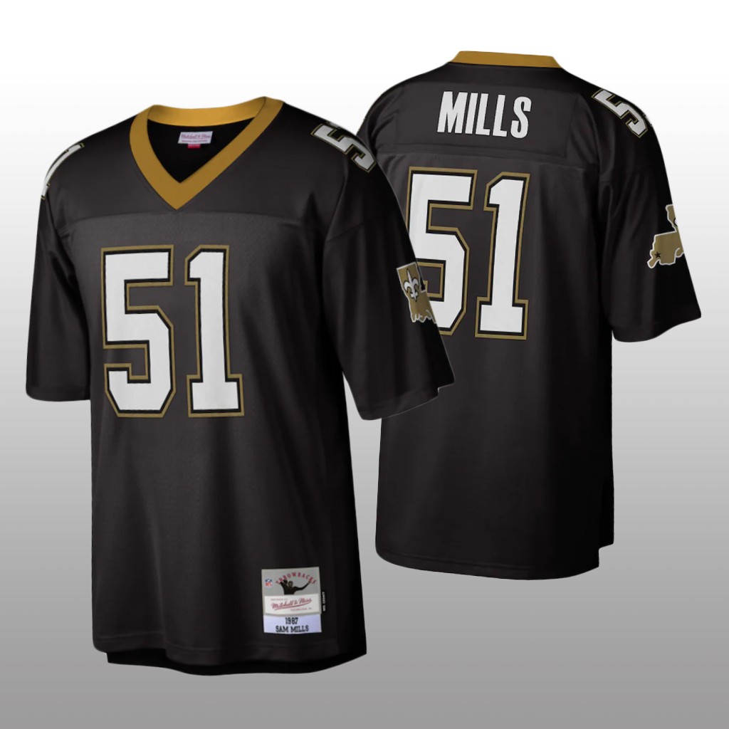 New Orleans Saints Sam Mills Black Jersey 1987 Legacy - Men's