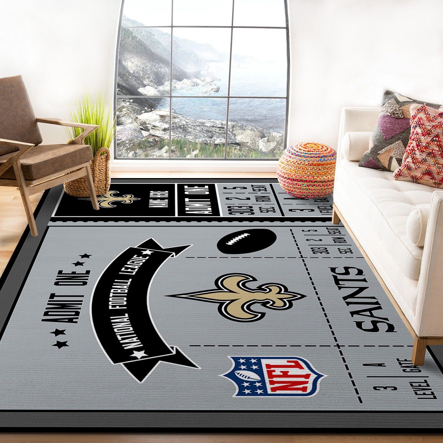 New Orleans Saints Sport Rectangle Rug – Custom Size And Printing