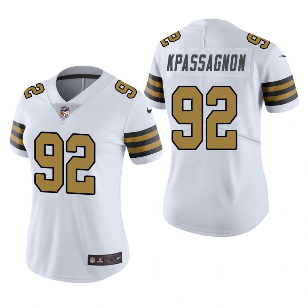 New Orleans Saints Tanoh Kpassagnon White Jersey Color Rush Limited - Women's