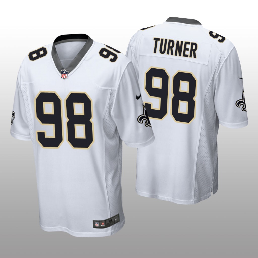 New Orleans Saints White 2021 NFL Draft Payton Turner Game Jersey