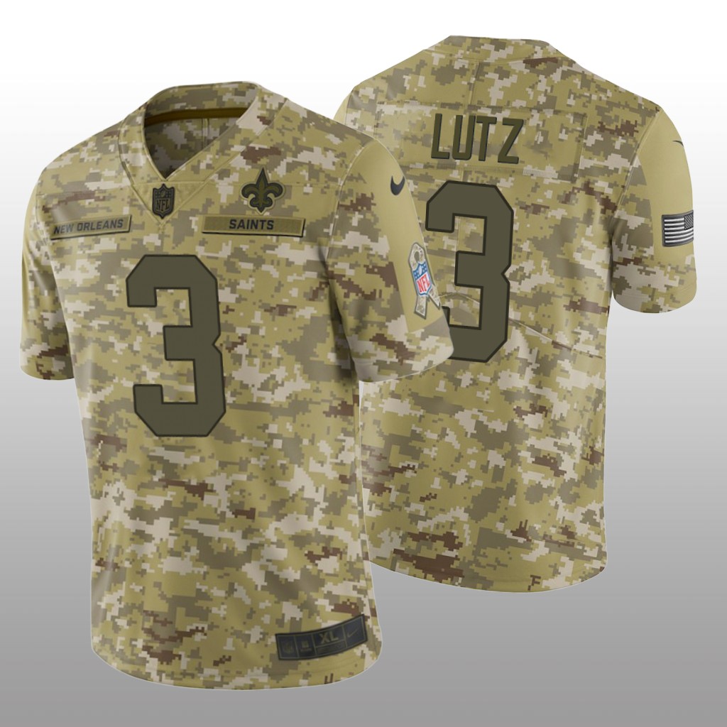 New Orleans Saints Wil Lutz #3 Salute to Service Limited Jersey - Camo