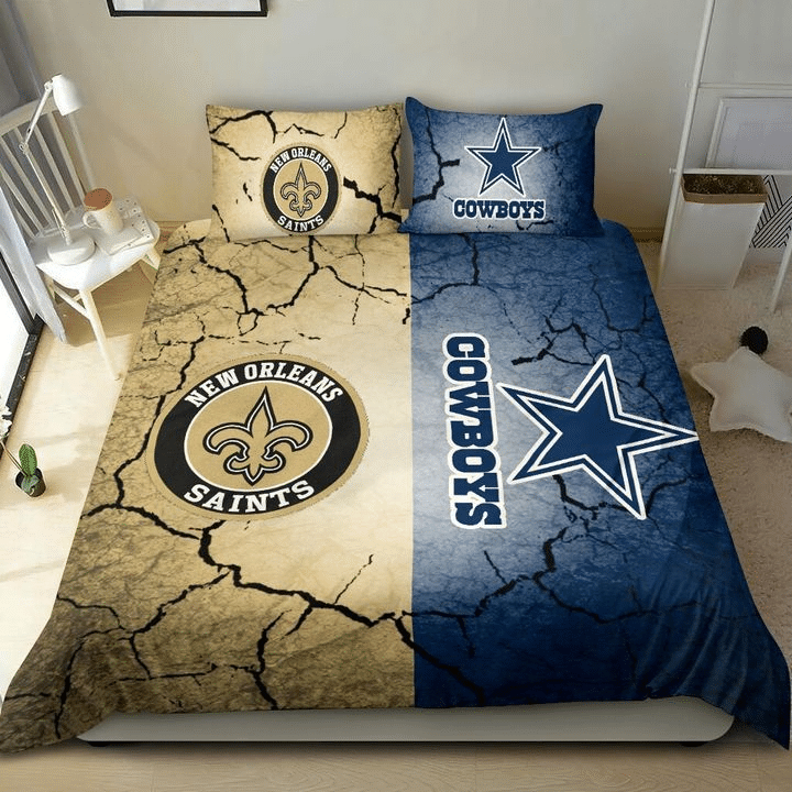 New Orleans Saints X Cowboys Bedding Set, Quilt, Fleece Blanket W140921Please Note: This is a duvet cover, not a comforter
