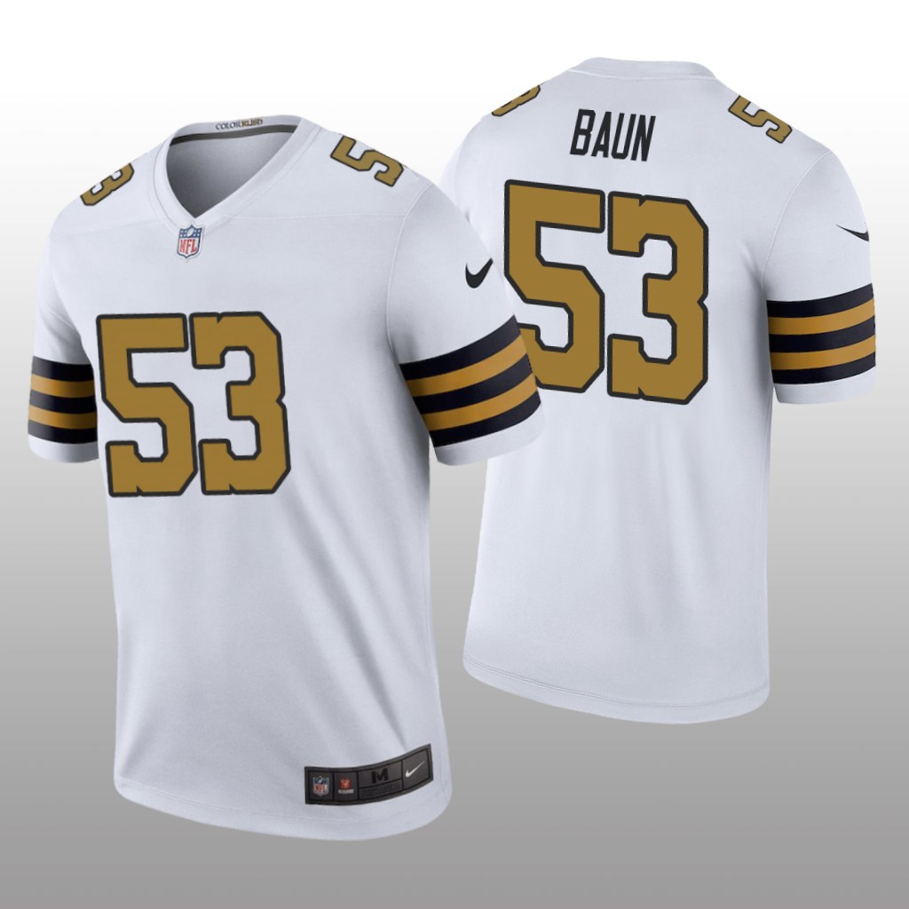 New Orleans Saints Zack Baun White Jersey Color Rush Legend - Men's