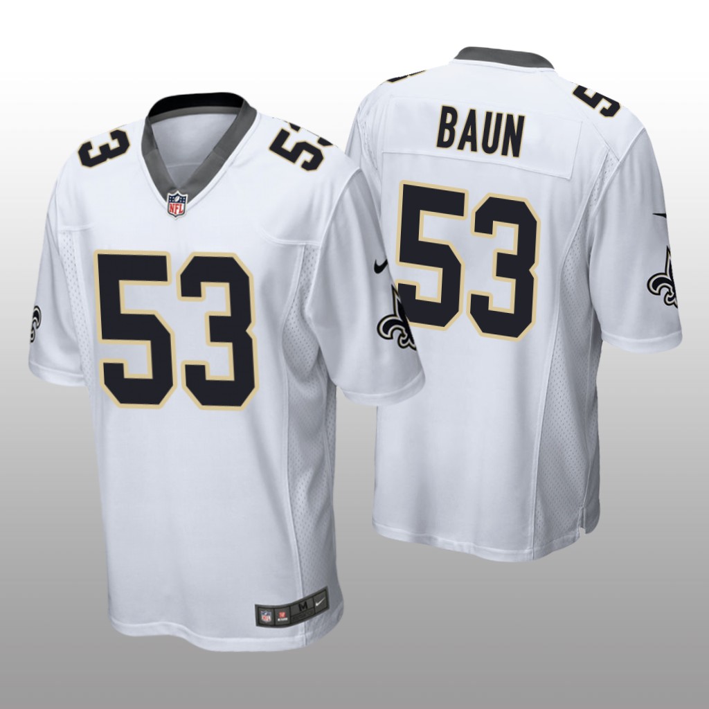 New Orleans Saints Zack Baun White Jersey Game - Men's
