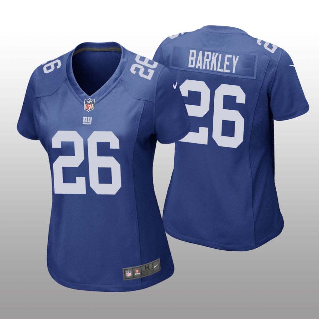 New York Giants #26 Royal Blue Saquon Barkley Game Jersey - Women