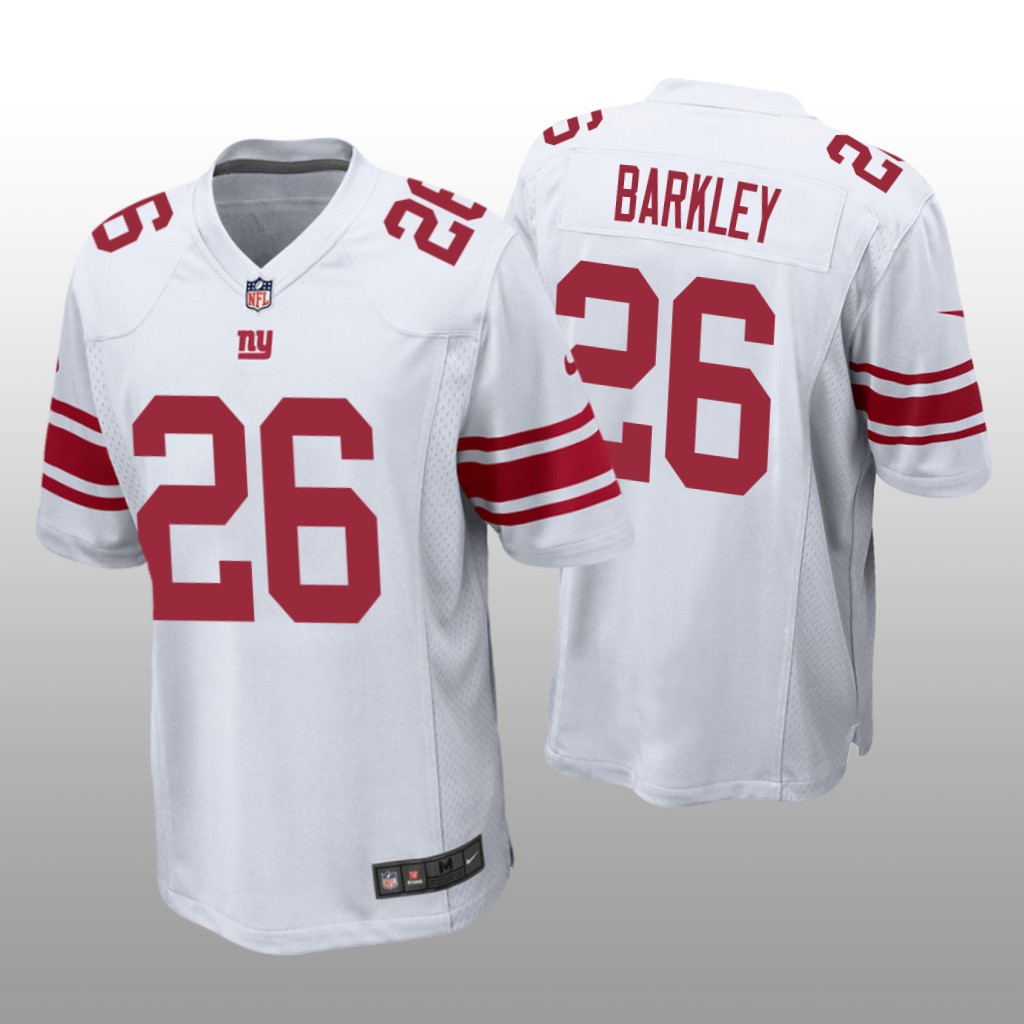 New York Giants #26 White Men's Saquon Barkley Game Jersey