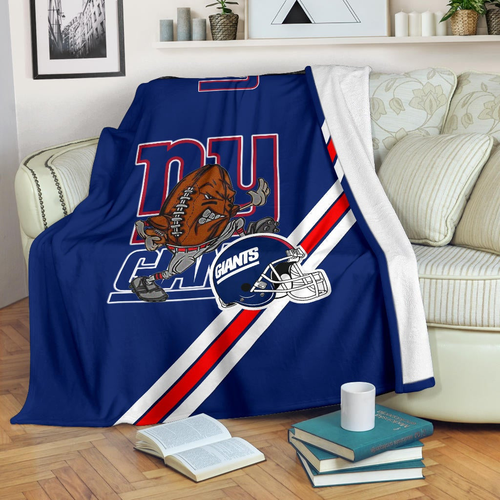 New York Giants American Football Team Fleece Blanket Rugby Ball Player Running Giants Helmet Fleece Blankets